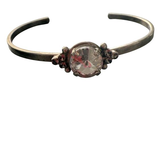 Sorrelli Crystal Silver Cuff Bracelet - Picture 1 of 10